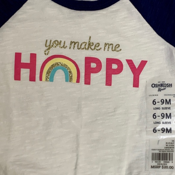 Girls Happy Rainbow Shirt Size 6-9 Months - Picture 2 of 4